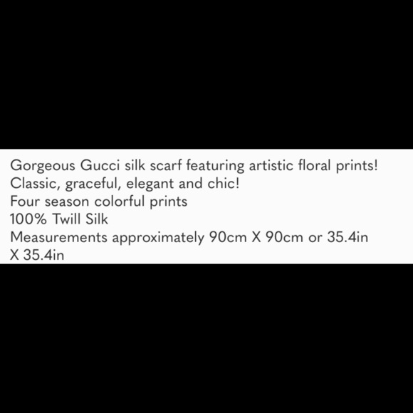 NWT Authentic Gucci Tweet Silk Flora Print Scarf​ - Picture 8 of 8